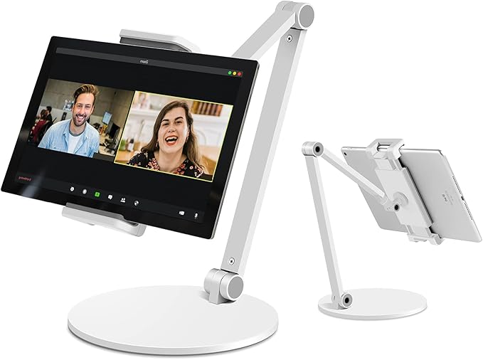 Surface Pro Stand, iPad Pro 12.9 Holder, Multi-Angle Adjustable Tablet Stand Holder for 4.7''- 13'' Screen Microsoft Surface Pro Series, iPad Pro 11/12.9, iPad, mini, Air and More (White)
