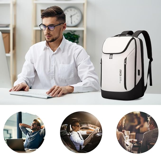 BANGE Business Smart Backpack Waterproof fit 15.6 Inch Laptop Backpack with USB Charging Port,Travel Durable Backpack