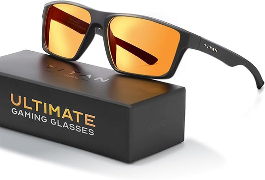 Titan Gaming Glasses, Anti Blue Light Glasses Men, UV400 Protection Blue Light Blocking Glasses for Computer Eye Strain