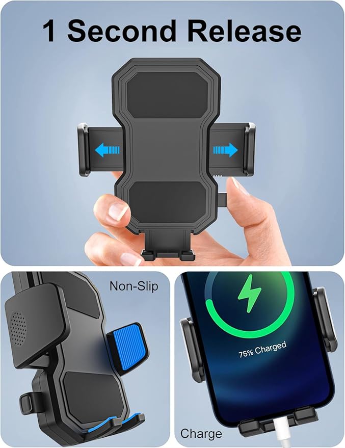 GDZN Adjustable CD Slot Car Phone Mount, [One Button Release] Ultra Sturdy CD Player Phone Holder, Hands-Free Car CD Phone Stand for iPhone 15 Pro Max 14 13 12, Galaxy S24 Ultra 23 22 All 4-7" Phones