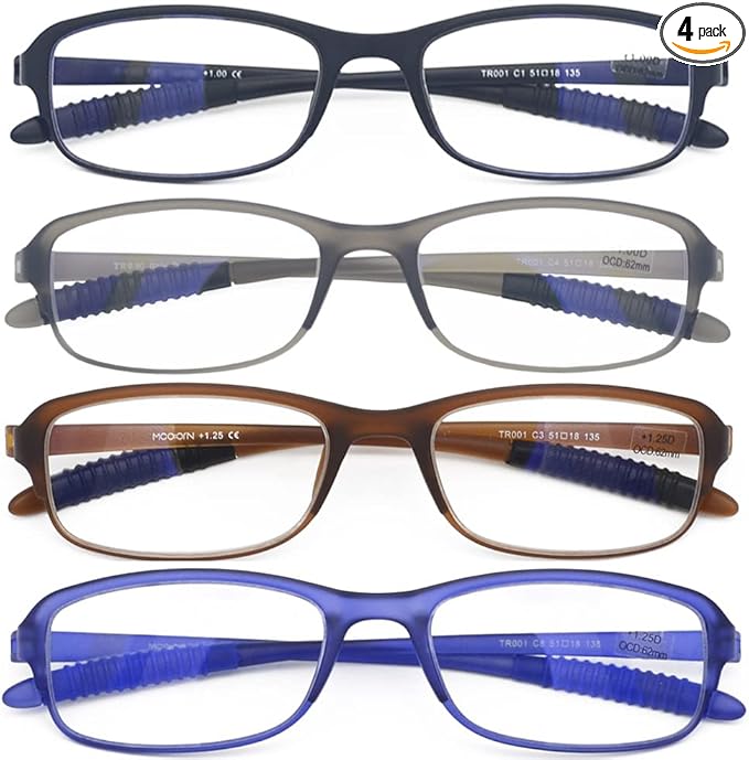 3.00 Computer Blue Light Blocking Reading Glasses(Flexible and Lightweight) Plastic Portable Readers for Men and Women