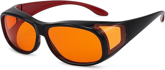 Eyekepper 100% Blue Light Reduction,Fitover Anti-Blue Blocking Computer Glasses with Extra Amber Lens