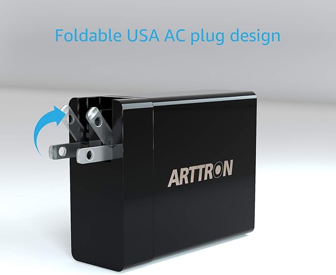 USB Wall Charger Adapter, Arttron 40W 6-Port Foldable Wall Plug Multiport Charger for iPhone iPad Tablets Smartphones, Home Office Use