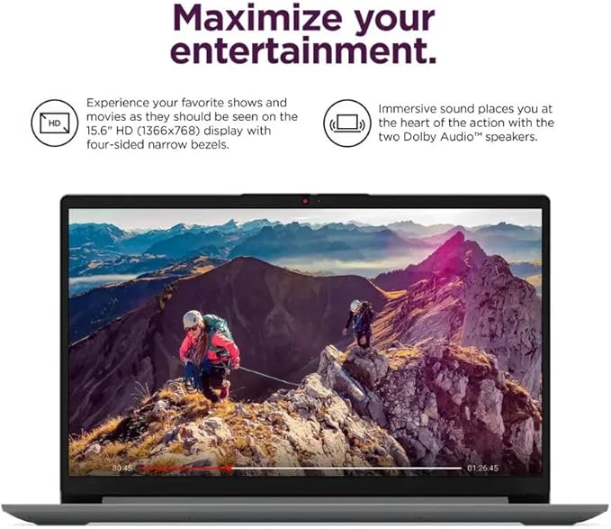Lenovo 15.6" HD IdeaPad Anti-Glare Screen w/ 1 Year Microsoft 365, 1.1TB SSD, 36GB RAM, Windows 11 Pro, Up to 9.5 Hours Battery Life, Intel Processor, WiFi 6, HDMI, USB-C, SD Card Reader, w/WOWPC USB
