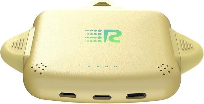 Rush Charge Universe 3 in 1 Portable Charger – 3300mah, 2.4A High-Speed Fast Charging Compatible with iPhone and Android Lightning, Type C, Micro-USB Charges 3 Devices at a Time Pre-Charged RC33 Gold