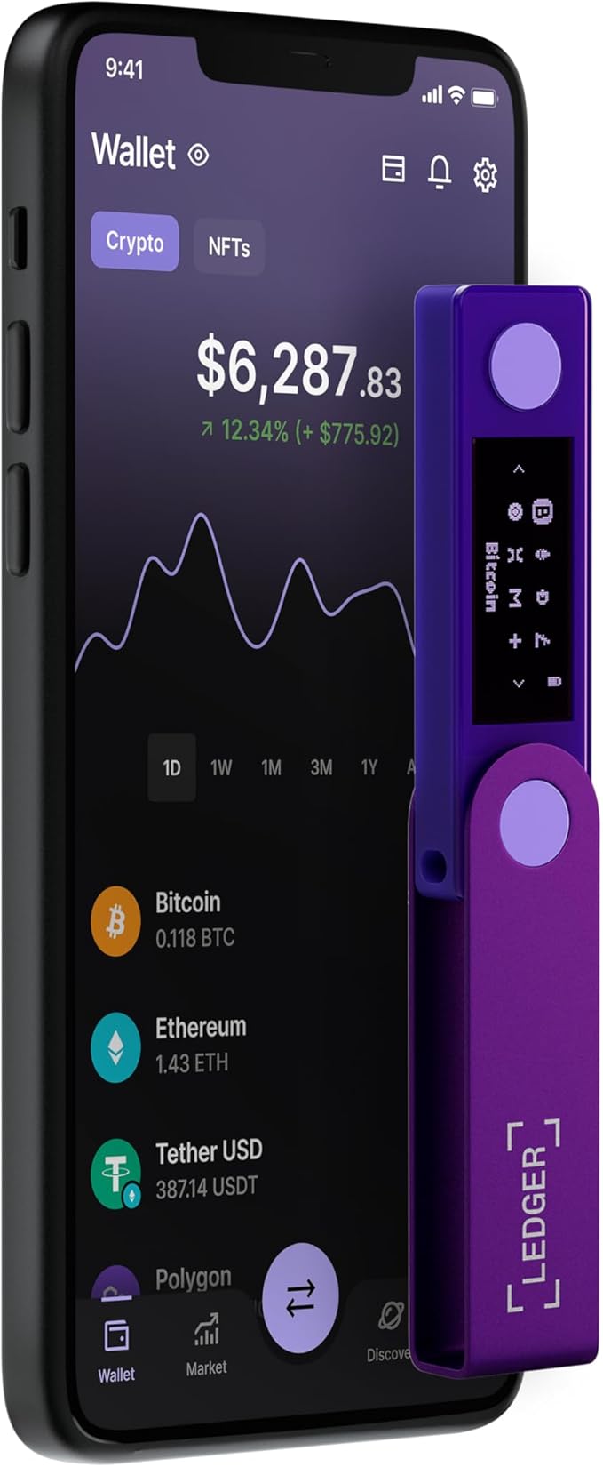 Ledger Nano X (Amethyst Purple) - Secure and Manage Your Crypto & NFTs on-The-go with Our Bluetooth®-Enabled Hardware Wallet