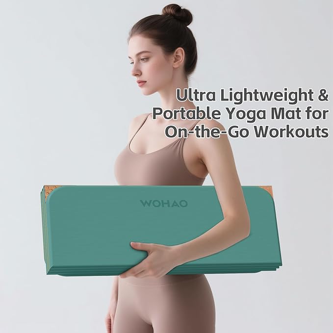 7-Fold Yoga Mat 70"x24" - 1/2 Inch Thick Folding Exercise Mat, Compact Non-Slip TPE Mat for Travel, Storage, Yoga & Home Gym, Lightweight & Portable