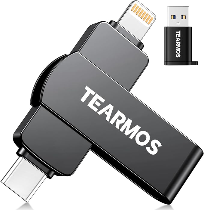 512GB Flash Drive Intended for iPhone iPad, Memory Stick Storage for Photos and Videos Backup, Compatible with iPhone iPad Android PC, Plug and Play, No Application Required (Dark Gray)