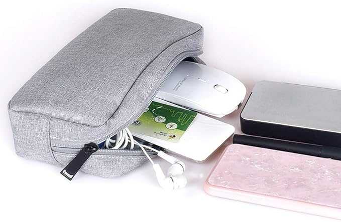 Universal Electronics/Accessories Soft Carrying Case Bag, Durable & Light-weight,Suitable for Out-going, Business, Travel and Cosmetics Kit (Small-Gray)