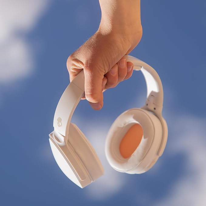 Skullcandy Hesh Evo Wireless Over-Ear Bluetooth Headphones with Extra USB-C Charging Cable, Noise Isolating, 36 Hours Battery, Foldable Lightweight Design, Microphone for iPhone Android - Bone