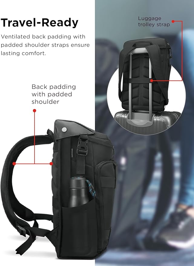 Lenovo Legion Active 17-inch Gaming Backpack - Black - Laptop Compartment - Durable & Water Resistant - Water Bottle Pocket