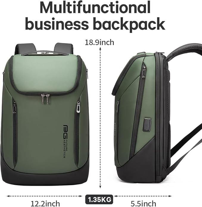 BANGE Business Smart Backpack Waterproof fit 15.6 Inch Laptop Backpack with USB Charging Port,Travel Durable Backpack