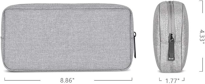 Universal Electronics/Accessories Soft Carrying Case Bag, Durable & Light-weight,Suitable for Out-going, Business, Travel and Cosmetics Kit (Big-Gray)