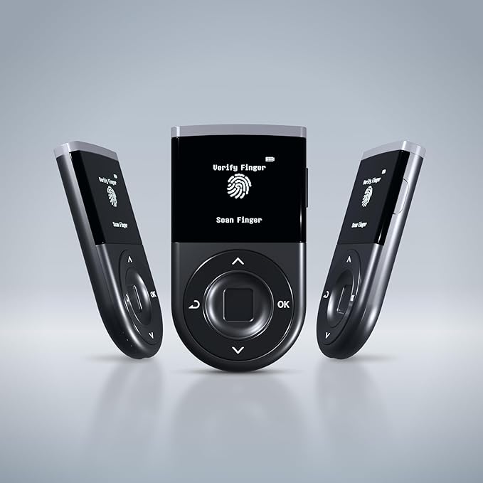 D'CENT Hardware Wallet – Biometric Cold Wallet for Crypto with Fingerprint Authentication | Secure Bluetooth Storage for Bitcoin, Ethereum, XRP, XDC, Solana, Stablecoins & More