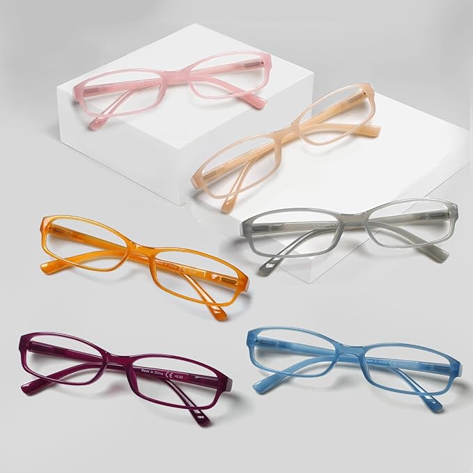 NORPERWIS 6 Pack Ladies Reading Glasses for Women Blue Light Blocking Spring Hinge Fashion Eyeglasses Readers for Women (Mix Color-1, 1.00)