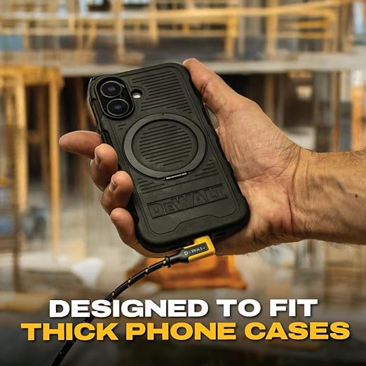 DEWALT Heavy Duty Right Angle USB C Cable, 60W USBC to USBC Cable 90 Degree Type C for iPhone 16/15, MacBook Pro/Air, iPad Pro 2022/Air 5/Mini 6, Galaxy S24/S23/S22, Pixel 8/7, Switch, 6ft