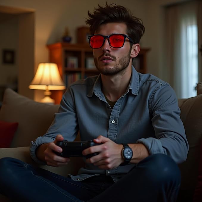 Blue Light Blocking Glasses Amber Gaming Glasses for Women Men Gaming Computer Glasses for Better Sleep/Eyes Strain