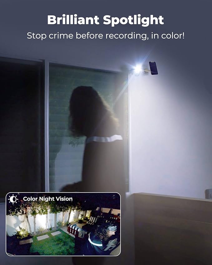 REOLINK Security Cameras Outdoor Wireless WiFi, Argus 3 Pro+Solar Panel with 5MP Color Night Vision, 2.4G/5Ghz WiFi, Non-Stop Solar Powered, Human/Vehicle Detection, Home Hub Compatible