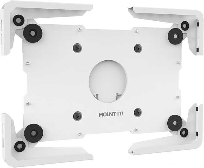 Mount-It! Universal Tablet Wall Mount, Anti-Theft iPad Mount, Enclosure Fits Tablets from 9.7" to 13" Screen Size, Flush Wall Mounting Kiosk, Durable Steel Design, White