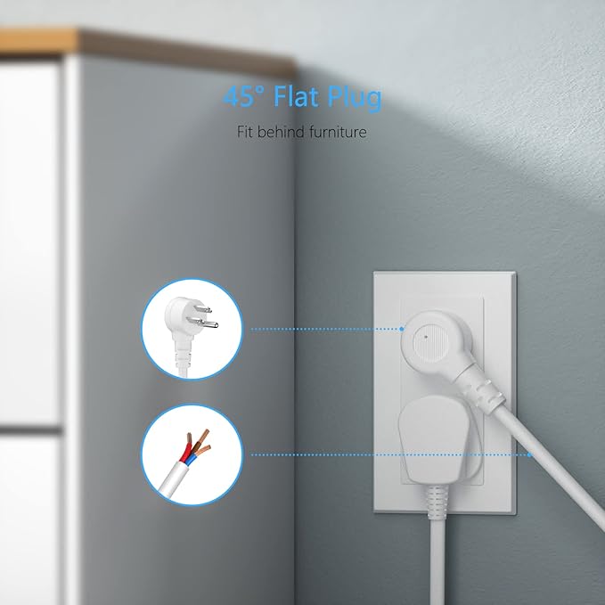 BESTEK Power Strip with USB, Vertical Cube Mountable Power Outlet Extender with 3 Outlets, 3 USB & 1 USB-C PD20W Ports, 5 Feet Extension Cord Flat Plug and Detachable Base for Easy Mounting