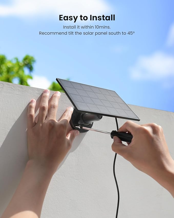 ieGeek Solar Panel for S1, Compatible with DC 5V Rechargeable Battery Powered Surveillance Cam