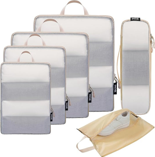 BAGAIL 6 Set Ultralight Compression Packing Cubes Packing Organizer for Travel Accessories Luggage Suitcase Backpack