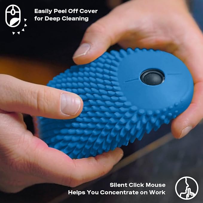 HedgeHog Health Hoglet Wireless Computer Mouse – Cute, Functional, and Tactile Fidget Tool. Combines Stress Relief with Comfort and Style, Perfect for Enhancing Focus and Productivity (Blue)