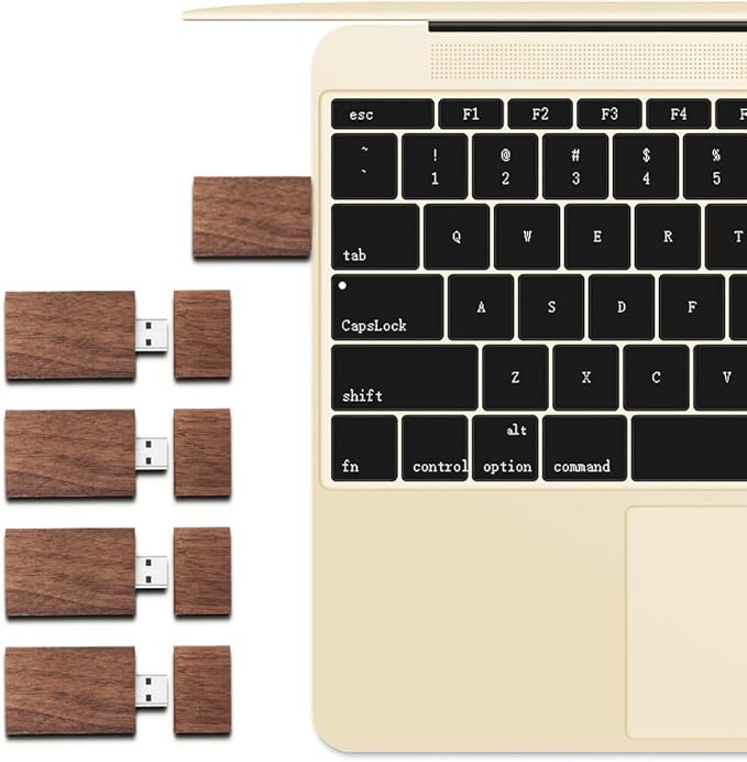EASTBULL 50-Pack of 2GB Bulk Flash Drives, Wooden USB Flash Drives Walnut Wood Thumb Drive USB 2.0 Memory Stick for Data Storage (2GB, 50 Units)