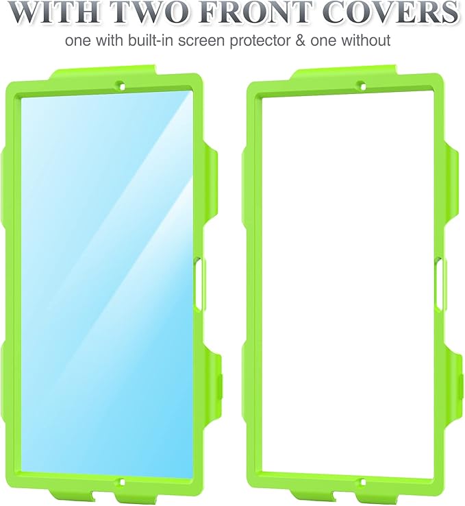 SEYMAC stock Case for Samsung Galaxy Tab A8 10.5'', Full-Body Drop Protection Case with Screen Protector Pencil Holder [360° Rotating Hand Strap] &Stand, Green+Black