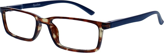 OPULIZE SEE Reading Glasses with Blue Light Blocking for Women and Men, Narrow Frame, Spring Hinges, Computer Gaming Glasses, Black,Brown,Blue +2.5 (Pack of 3)