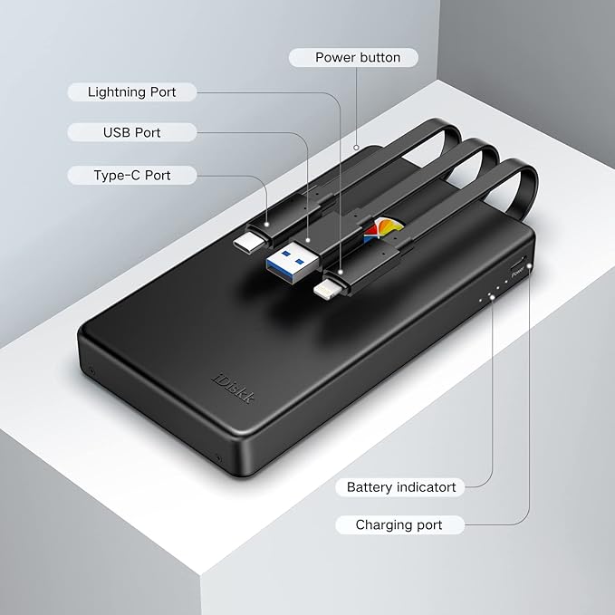 iDiskk App-le Certified, 2TB External Hard Drive,for iPhone iPad Android Phones,MacBook,Computer to Backup Docs| Photos | Videos,iPhone 17 & 16 Photo Stick Photo Storage Phone Drive
