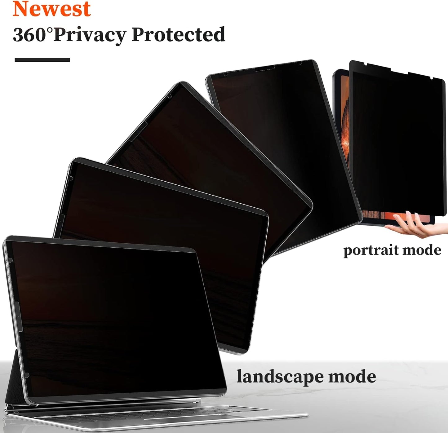 Mamol Upgraded 360° Privacy Screen Protector for iPad Pro 11" 4th 3rd 2nd 1st Generation 2022 2021 2020 2018/ iPad Air 5/ Air 4 10.9" (2022/2020) (Landscape+Portrait Privacy), Magnetic Removable