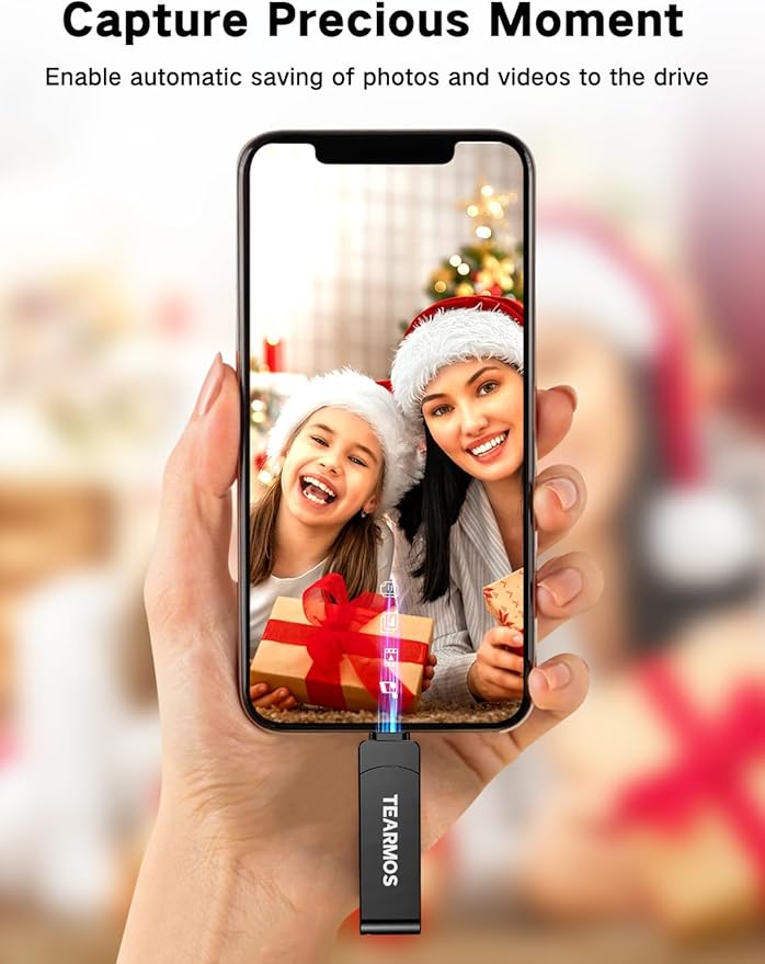 512GB Flash Drive Intended for iPhone iPad, Memory Stick Storage for Photos and Videos Backup, Compatible with iPhone iPad Android PC, Plug and Play, No Application Required (Dark Gray)