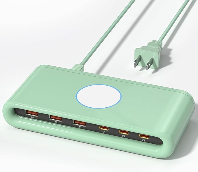 100W USB C Charging Station for Multiple Devices,6 Port USB C Charger Block Fast Charging Dock for iPhone/iPad/Samsung/Pixel/LG