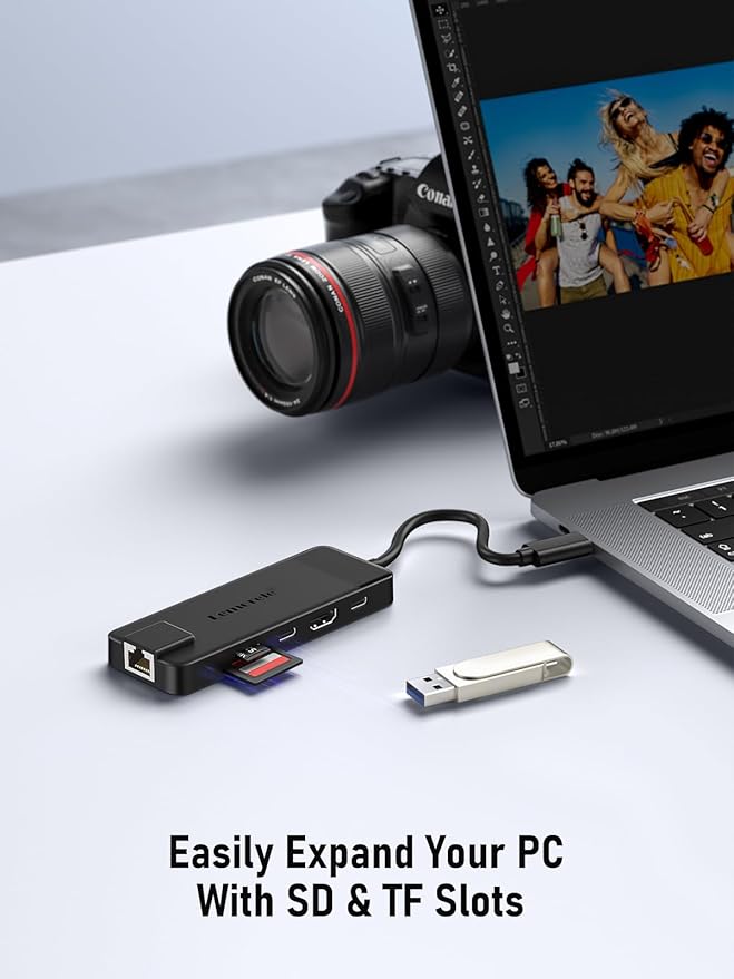 USB C Docking Station - 10 in 1 with Gigabit Ethernet, 4K HDMI, 4*USB A 3.0/2.0, 100w PD, USB-C 3.0, SD/TF USB Hub Multiport Adapter for MacBook Pro/Air