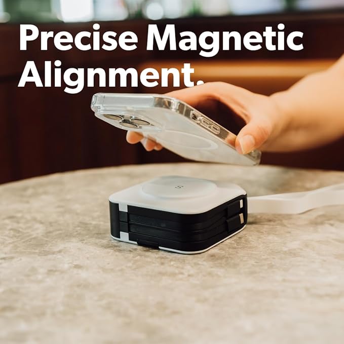 SnapWireless PowerPack Universal - 5 in 1 MagSafe Compatible Travel Charger | Universal Adapter | Travel Power Bank | Included Adapter Plug (Midnight Black)