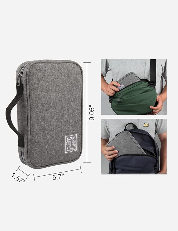 GOX Electronic Cable Organizer Travel Case Tech Pouch