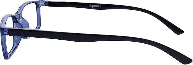 OPULIZE SEE Reading Glasses with Blue Light Blocking for Women and Men, Narrow Frame, Spring Hinges, Computer Gaming Glasses, Blue,Grey +2.5 (Pack of 2)