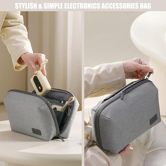 Kaxich Travel Electronics Organizer, Electronics Accessories Bag Portable Cable Organizer Case Waterproof Universal for Adapters Memory Cards, USB Cables (Black)