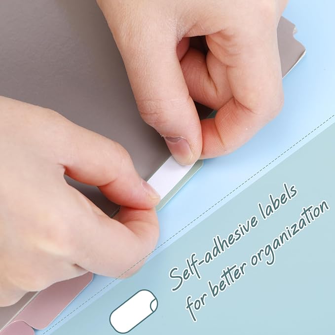 Honoson 12 Sets 8 Tab Dividers for 3 Ring Binders Plastic File 8.5 x 11 Inch Paper Multicolor Page Binder Index Dividers for School Office