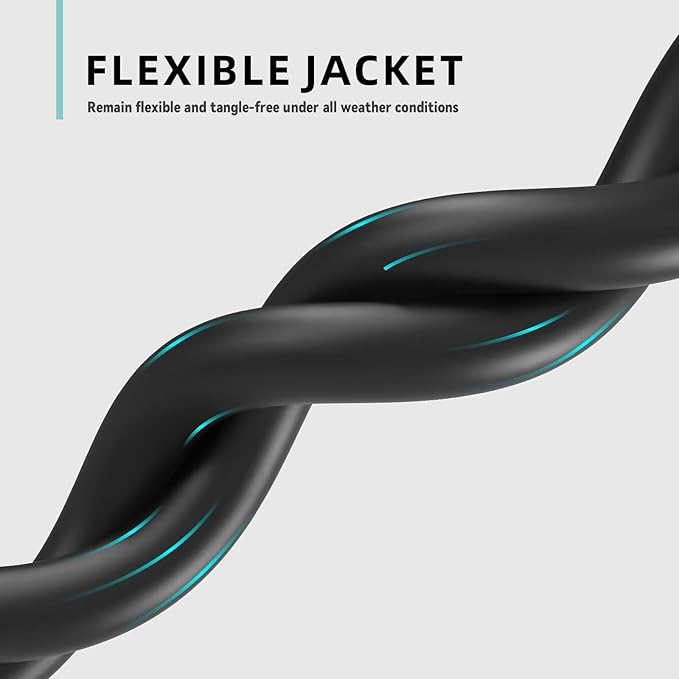 12ft Indoor Outdoor Extension Cord - 12/3 SJTW Heavy Duty Extension Cable with 3 Prong Grounded Plug for Safety -15Amp 1875W Black Electric Cord Great for Garden, Appliances