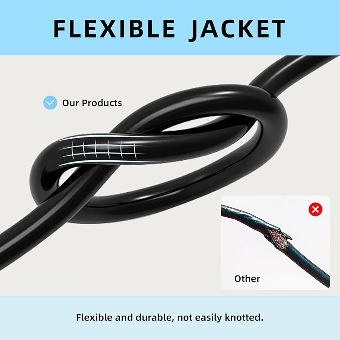 EP 30 Ft Outdoor Extension Cord - 12/3 SJTW Heavy Duty Black Extension Cable with 3 Prong Grounded Plug - Power Cord for Lawn, Garden, Appliances