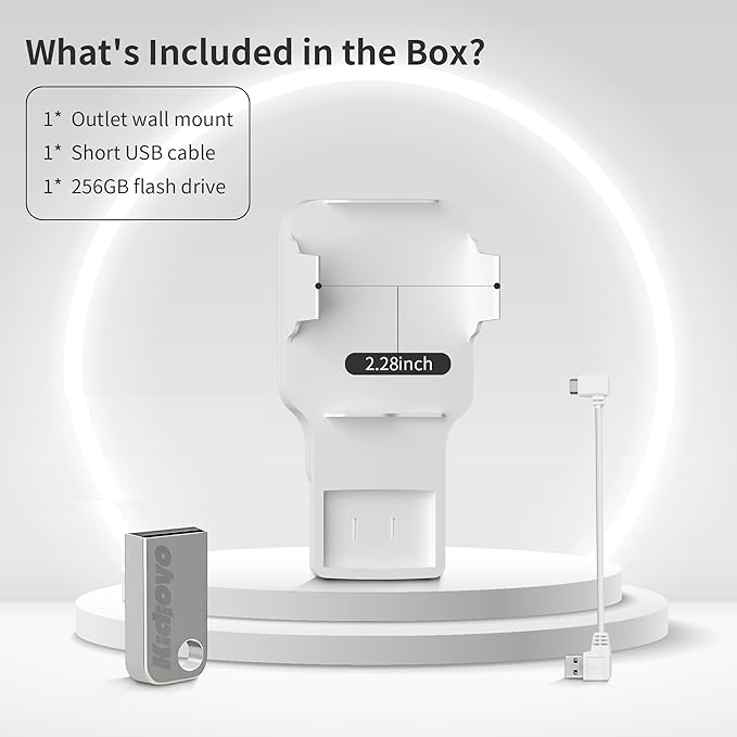 256GB Blink USB Flash Drive & Wall Mount for Blink Sync Module 2 with Short Cable – Declutter, Save Space, and Effortlessly Enhance Security (1 Pack)