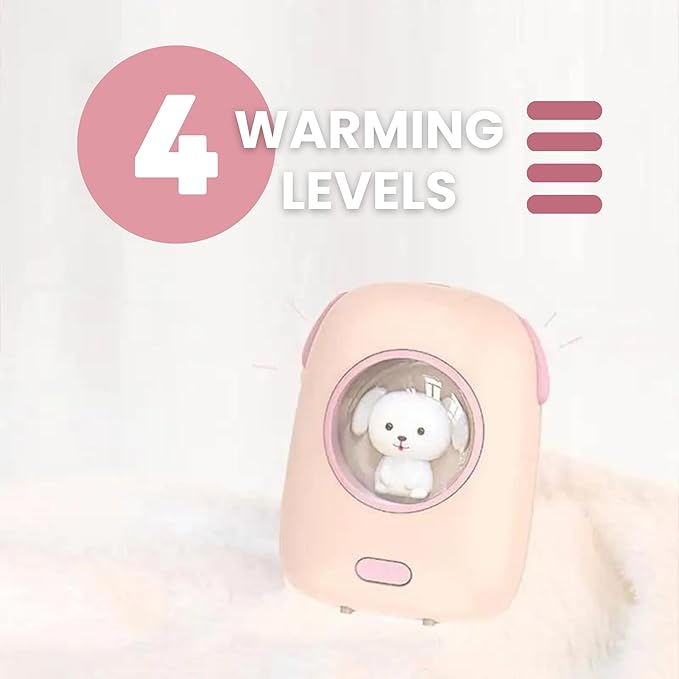Cute Portable Charger/Power Bank | Compatible with iPhone, Galaxy, & Pixel | Doubles as a Rechargeable Hand Warmer | LED Display & Cute, Pet-Themed Design (Pink)
