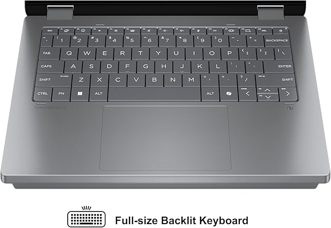 HP OmniBook X Flip 2-in-1 Laptop 14" WUXGA IPS Touch (400nits) AMD 6-core Ryzen AI 5 340 (Up to 50 Tops) 16GB RAM 512GB SSD for Creator Designer Business Professional Win11 ICP Hub/Copilot+ AI PC