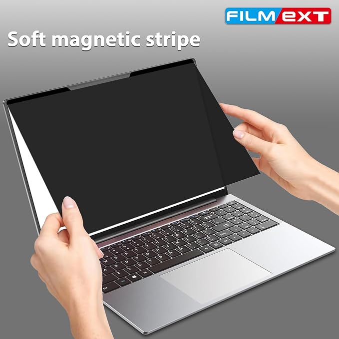 FILMEXT Magnetic Laptop privacy screen 14 inch for 16:10 Widedisplay, Removable Laptop Privacy Screen Shield Anti Glare Blue Light Filter for HP/Dell/Acer/Lenovo/Asus