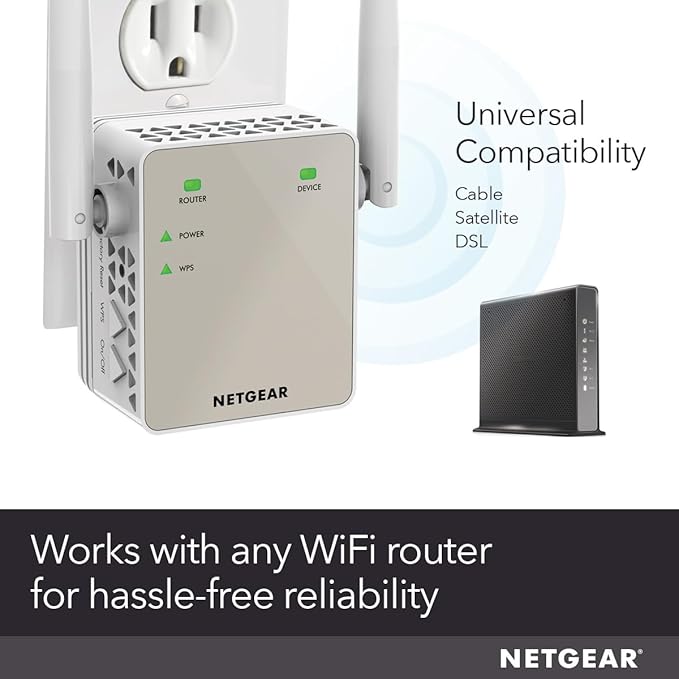 NETGEAR WiFi Range Extender (EX6120) - Add up to 1,500 sq. ft., 25 Devices - AC1200 Dual Band Wireless Signal Booster & Repeater (Up to 1.2 Gbps Speed), Compact Wall Plug Design – Free Expert Help