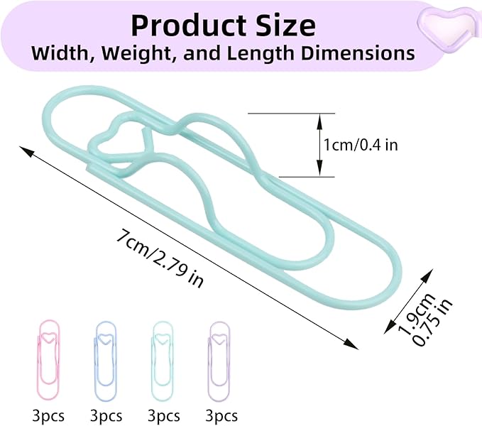 12 Pcs Macaron Color Metal Pen Clips, Stainless Steel Pastel Pen Holders for Office Organization, Students, Teachers, Journals, Notebooks, Planners, Clipboards, Sketchbooks, Diaries and Documents