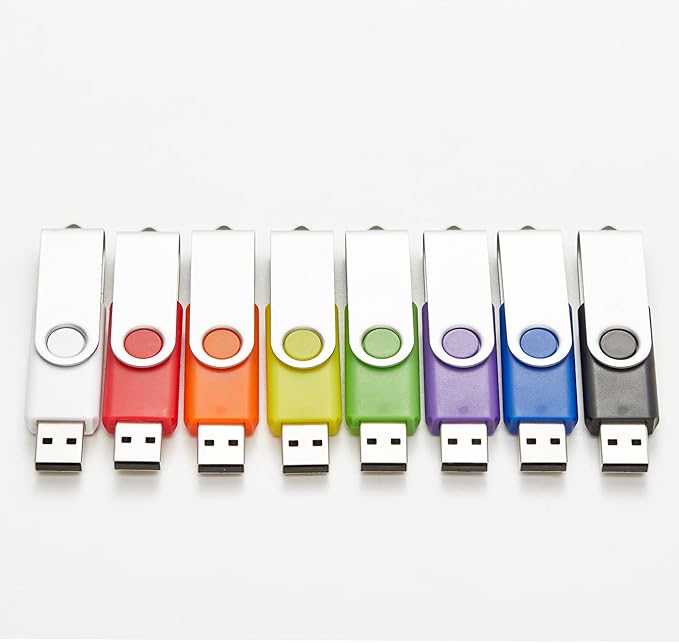 10 Pack 256MB USB Flash Drives in 5 Random Colors USB 2.0 Wholesale Lot Bulk Memory Sticks (10 Pack, 256MB)