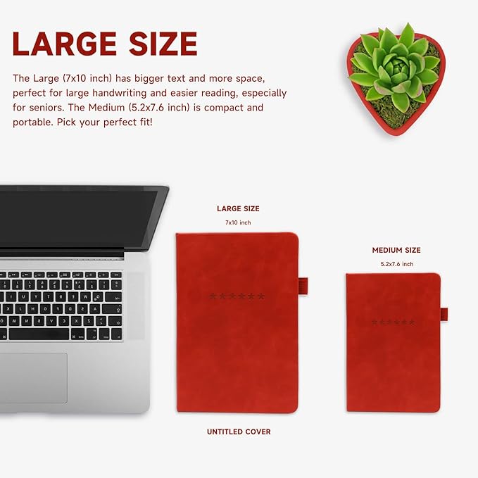 Password Book with Alphabetical Tabs – Hardcover Internet Address & Password Organizer – Password Keeper Notebook for Computer & Website – 7x 10" Log-in Password Journal w/Thick Paper (Red)